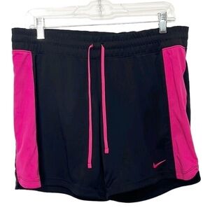 Nike Shorts Women's M Black Pink Elastic Waist Pull On Knit Inside Key Pocket